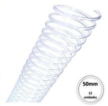 Espiral Plastico para encadernação 50mm Transparente c/ 12Pcs - MARES