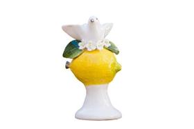 Espírito Santo Decorativo Sobre Limão Moldado Pintado a Mão