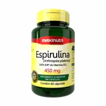Espirulina - 60 cápsulas - maxinutri