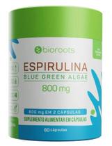 Espirulina Blue Green Algae 800mg com 60 Unidades - Bioroots Espirulina Blue Green Algae 800mg com 60 Unidades - Bioroots