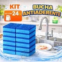 Esponja Antiaderente Não Risca Cozinha Limpeza Eficiente Embalada 24 Unidades