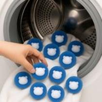 Esponja Azul Remove Pelos e Fiapos Roupas Limpa Cabelos na Lavadora 4 Unidades