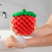Esponja Banho Corporal Formato Fruta Vermelha Macia Espuma Esfoliante Higiene Pele Esfrega Costa