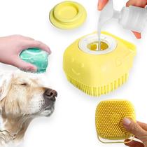 Esponja Banho Pet Cachorro Gato Lava Pelo Dispenser Shampoo