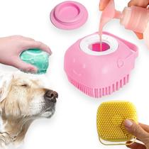 Esponja Banho Pet Cachorro Gato Lava Pelo Dispenser Shampoo
