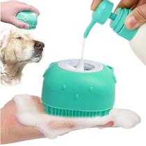 Esponja Banho Silicone Dispense Massagem Escova Pet Shampoo