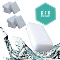 Esponja Branca Para Limpeza - Tira Manchas - Kit 6 - Lazer e Estilo