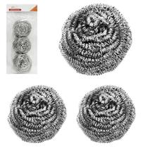Esponja / Bucha De Aco Para Limpeza Com 3 Pecas 6Cm De