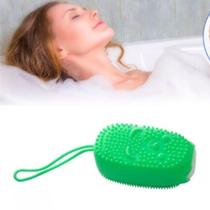 Esponja Bucha De Silicone Com Porta Sabão Escova Para Banho Esponja Bucha De Silicone Com Porta Sabão Escova Para Banho