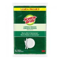 Esponja Bucha Limpeza Pesada Scotch-Brite 4UN Antibac
