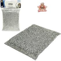 Esponja / bucha para limpeza anti-risco multiuso prata 13x9x2cm