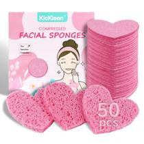 Esponja Cosmética Kickleen 50 Unidades Forma de Corazón Natural