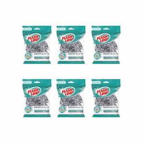 Esponja de Aço Inox Limpeza Pesada Flashlimp Kit 6 unidades