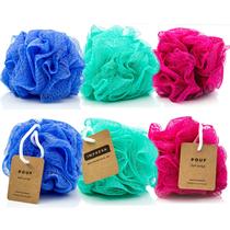 Esponja de banho e chuveiro, pacote com 6 buchas ecológicas para homens/mulheres