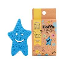 Esponja de banho natural foffs estrela feliz azul - akora