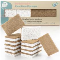 Esponja de cozinha BioGo White, pacote com 12 unidades, biodegradável Esponja de cozinha BioGo White, pacote com 12 unidades, biodegradável