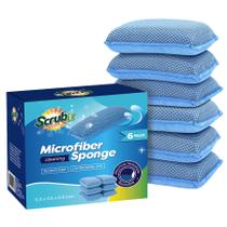 Esponja de cozinha de microfibra Scrub-It Miracle (pacote com 6) azul