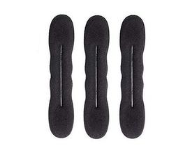 Esponja de espuma mágica preta WOIWO Hair Bun Maker (3 peças) Esponja de espuma mágica preta WOIWO Hair Bun Maker (3 peças)