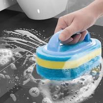 Esponja de Limpeza Doméstica com Cabo 3 Camadas Esponja de Plástico para Cozinha Louças Panelas Azulejos Multifuncional Esponja de Limpeza Doméstica com Cabo 3 Camadas Esponja de Plástico para Cozinha Louças Panelas Azulejos Multifuncional