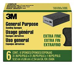 Esponja de lixamento 3M, grão extra fino, 6-pack (CP000-6P-CC)