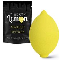 Esponja de maquiagem de limão sedento por Ally Things Beauty Liquidificador de maquiagem em forma de limão amarelo para liquid foundation, creme ou mistura em pó - Aplicador cosmético - Esponja de beleza diária fofa & sem látex