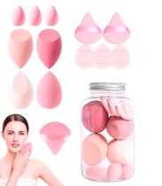 Esponja de Maquiagem Macia Facial Corretiva Base Frasco com 14 Unds Esponja de Maquiagem Macia Facial Corretiva Base Frasco com 14 Unds