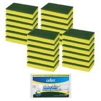 Esponja de prato CELOX, pacote com 24, para cozinha, esponja esfoliante de dupla face Esponja de prato CELOX, pacote com 24, para cozinha, esponja esfoliante de dupla face