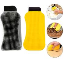 Esponja de silicone com raspador e reservatório para detergente