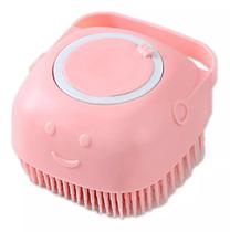 Esponja De Silicone P/ Banho Massageador Dispenser Sabonete ROSA