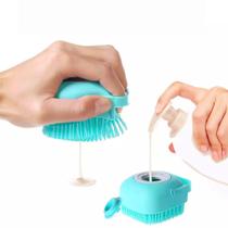 Esponja De Silicone para Banho Massageador com Dispenser para Sabonete Líquido Shampoo - Dafu