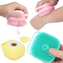 Esponja De Silicone Para Banho Massageador Dispenser Shampoo