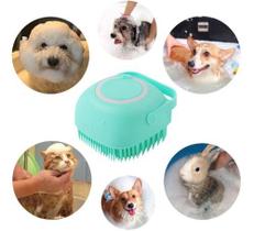 Esponja Dispenser shampoo Pet Banho Cachorro Gato cores variadas