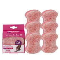 Esponja esfoliante para pés Spongables Pedi Scrub Lavender, 6 unidades