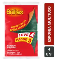 Esponja Leve 4 Pague 3 de Lavar Louça Brilhex Dupla Face