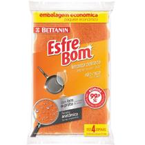 Esponja Limpeza Delicada 4UN Esfrebom Laranja