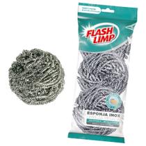Esponja Limpeza Pesada Inox Cozinha 3 Peças Flash Limp - Flashlimp