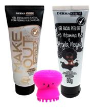 Esponja Limpeza Polvo + Gel Esfoliante Facial + Argila Negra