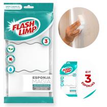 Esponja Mágica Limpa Tira Mancha Flash Limp C/ 3 Unidades