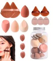 Esponja Maquiagem Facial Base Corretivo 14 Peças c/ Frasco Esponja Maquiagem Facial Base Corretivo 14 Peças c/ Frasco