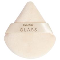 Esponja Maquiagem Para Pó Powder Puff Glass Ruby Rose HBS04