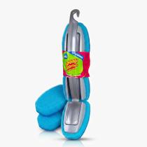Esponja Multiuso Antirrisco Alklin com Cabo e 2 Refis Azul Super Macia 27cm Esponja Multiuso Antirrisco Alklin com Cabo e 2 Refis Azul Super Macia 27cm