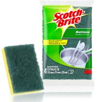 Esponja Multiuso de Limpeza Dupla Face Scotch Brite Pct/4 110x75x20mm - 3M