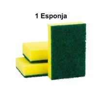Esponja Multiuso Limpeza Pesada Lavar Louça Dupla Face Verde Amarela Resistente 11cm 1/3/10 unidades