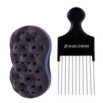 Esponja Para Cabelos Afro e Pente Garfo Original Marco Boni
