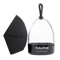 Esponja Para Maquiagem Ruby Rose Midnight Preta 7,05g Esponja Para Maquiagem Ruby Rose Midnight Preta 7,05g
