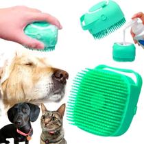 Esponja Pet de Silicone para Banho Cachorro Cães Gatos Massageadora com Dispenser para Shampoo - Dafu