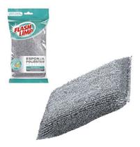 Esponja Poliéster Multiuso Flash Limp Não Risca Cristal Nf