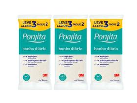Esponja Ponjita 3M Banho Diário - 3 Pacotes Total 9 Esponjas Esponja Ponjita 3M Banho Diário - 3 Pacotes Total 9 Esponjas