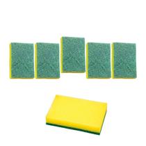Esponja Prática Multiuso Verde E Amarela Kit 5