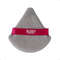 Esponja Puff Para Pó Ruby Kisses Triangular Cinza e Rosa